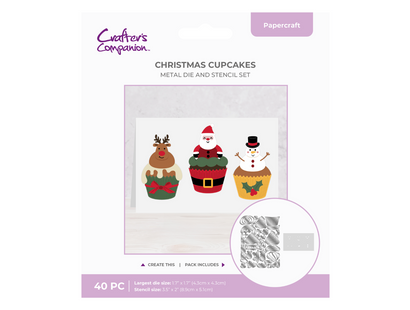 Crafter's Companion Die & Stencil Set - Christmas Cupcakes