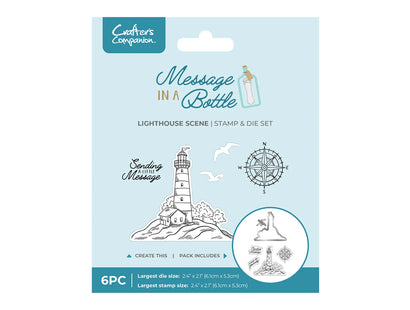 Crafter's Companion Message in a Bottle Stamp & Die – Lighthouse Scene