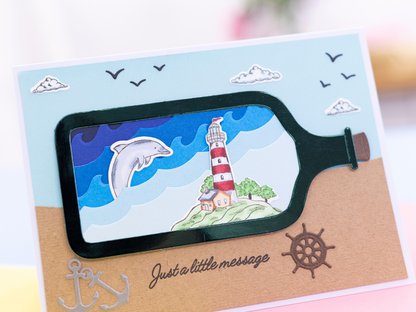 Crafter's Companion Message in a Bottle Stamp & Die – Lighthouse Scene