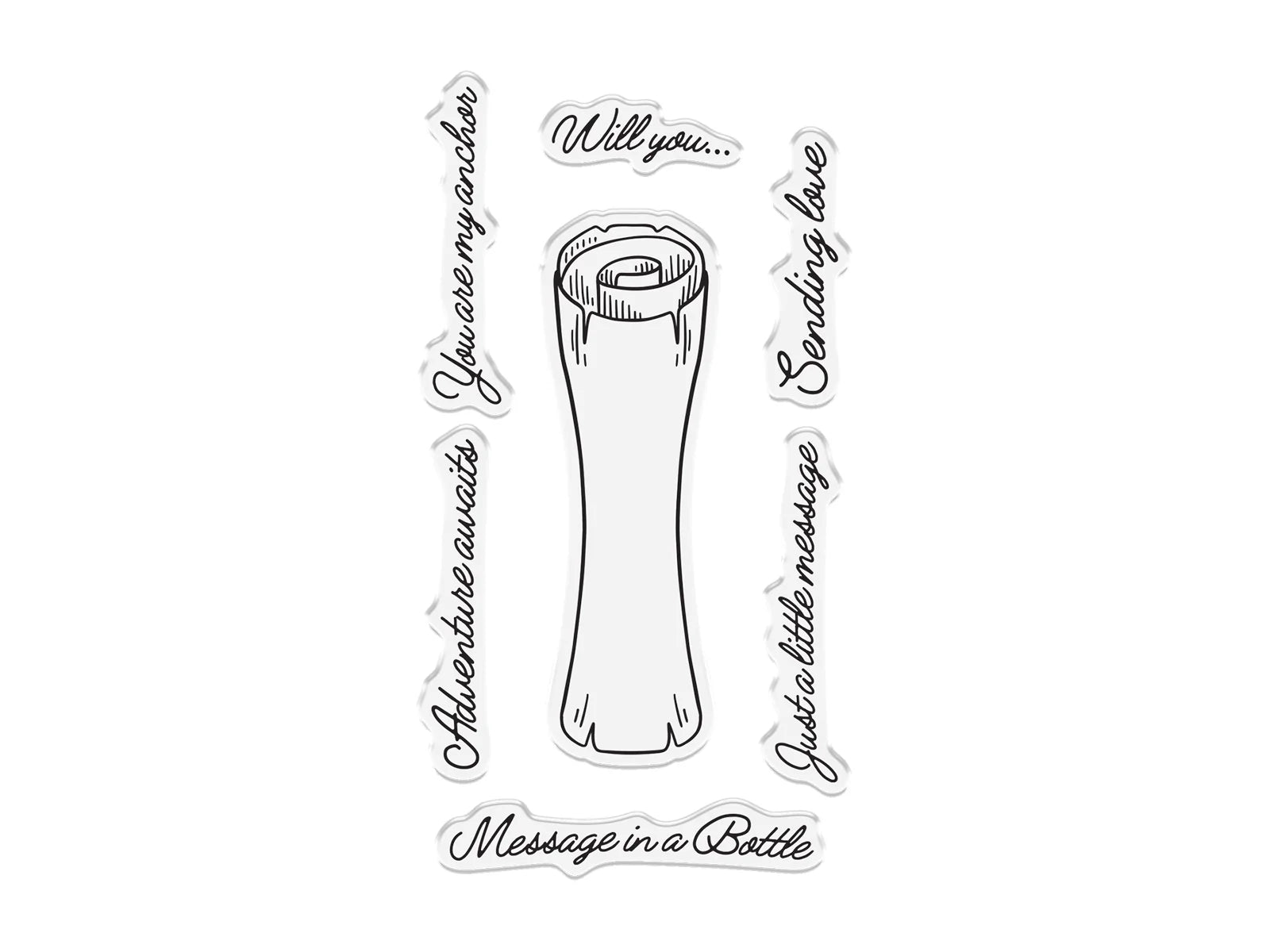 Crafter's Companion Message in a Bottle Stamp & Die – Message Scroll