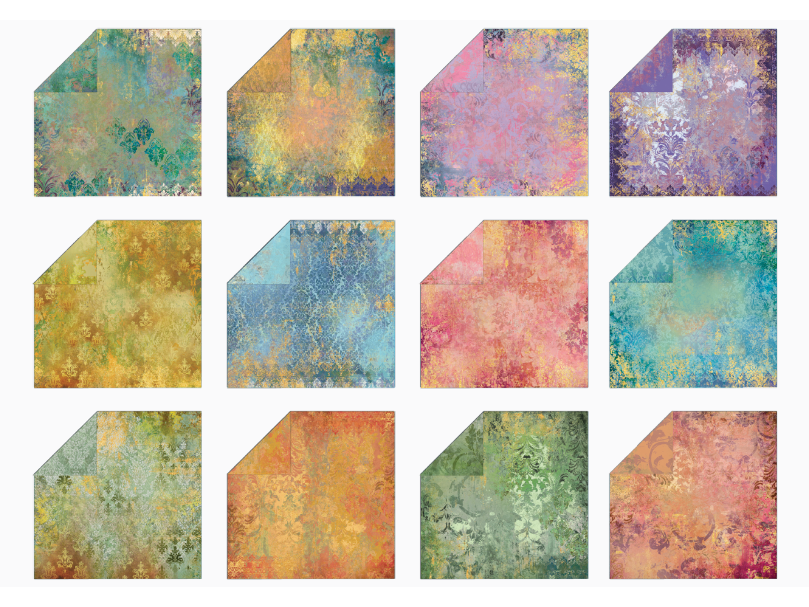 Crafter's Companion 12"x12" Paper Pad - Light Distressed Damask