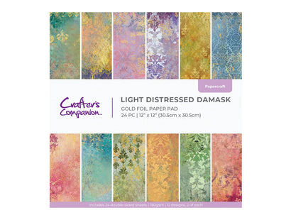 Crafter's Companion 12"x12" Paper Pad - Light Distressed Damask