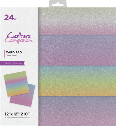 Crafter's Companion - 12 x 12 Card Pad - Ombre Glitter