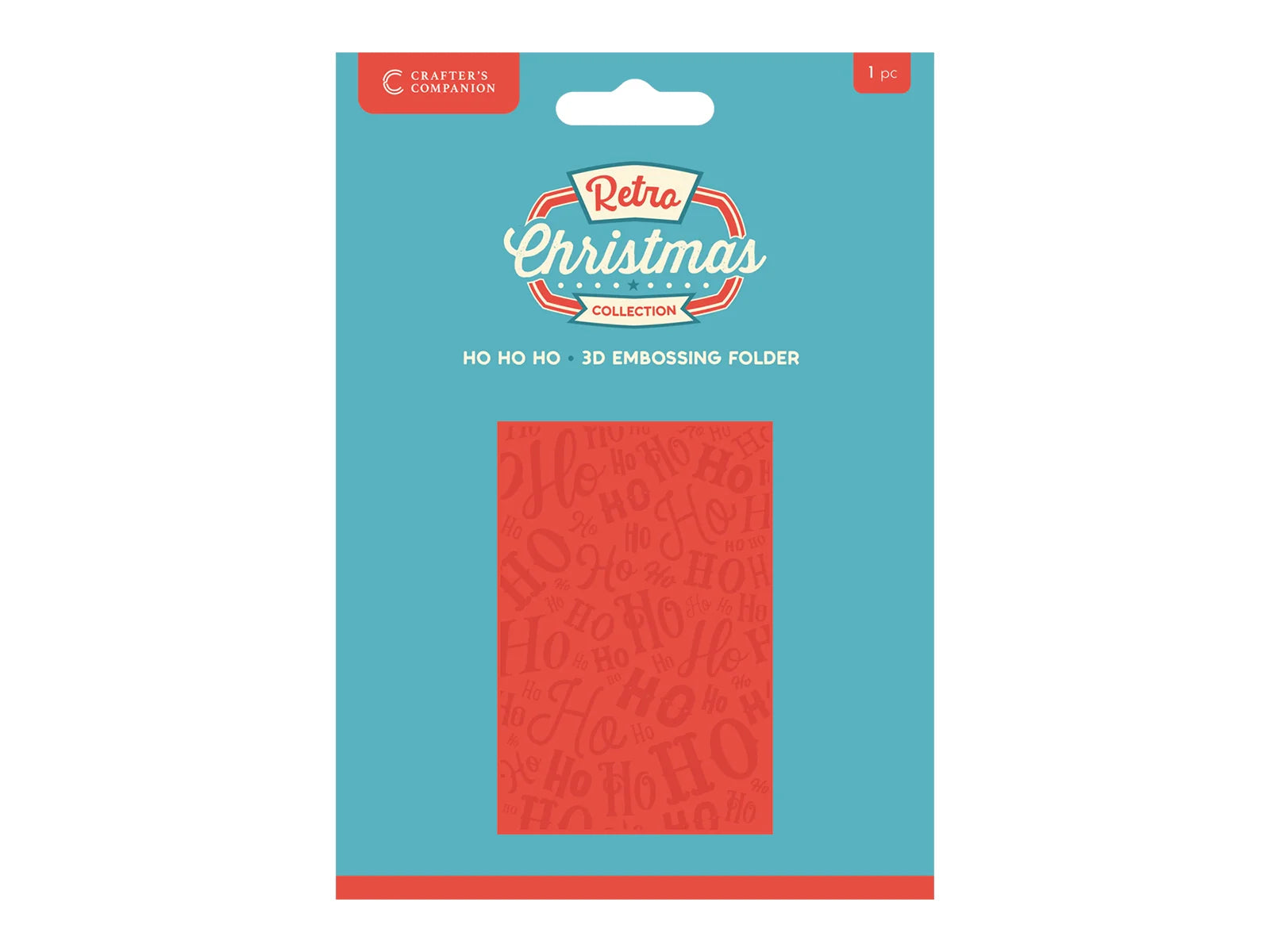 Crafter's Companion Retro Christmas Collection 6"x4" 3D Embossing Folder - Ho Ho Ho