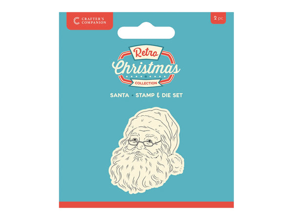 Crafter's Companion Retro Christmas Collection Stamp & Die Set - Santa