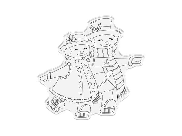Crafter's Companion Retro Christmas Collection Stamp & Die Set - Snowpeople