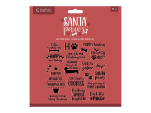Crafter's Companion Santa Paws Clear Acrylic Stamp - Deck the Paws