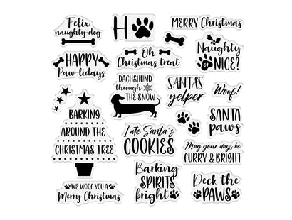 Crafter's Companion Santa Paws Clear Acrylic Stamp - Deck the Paws