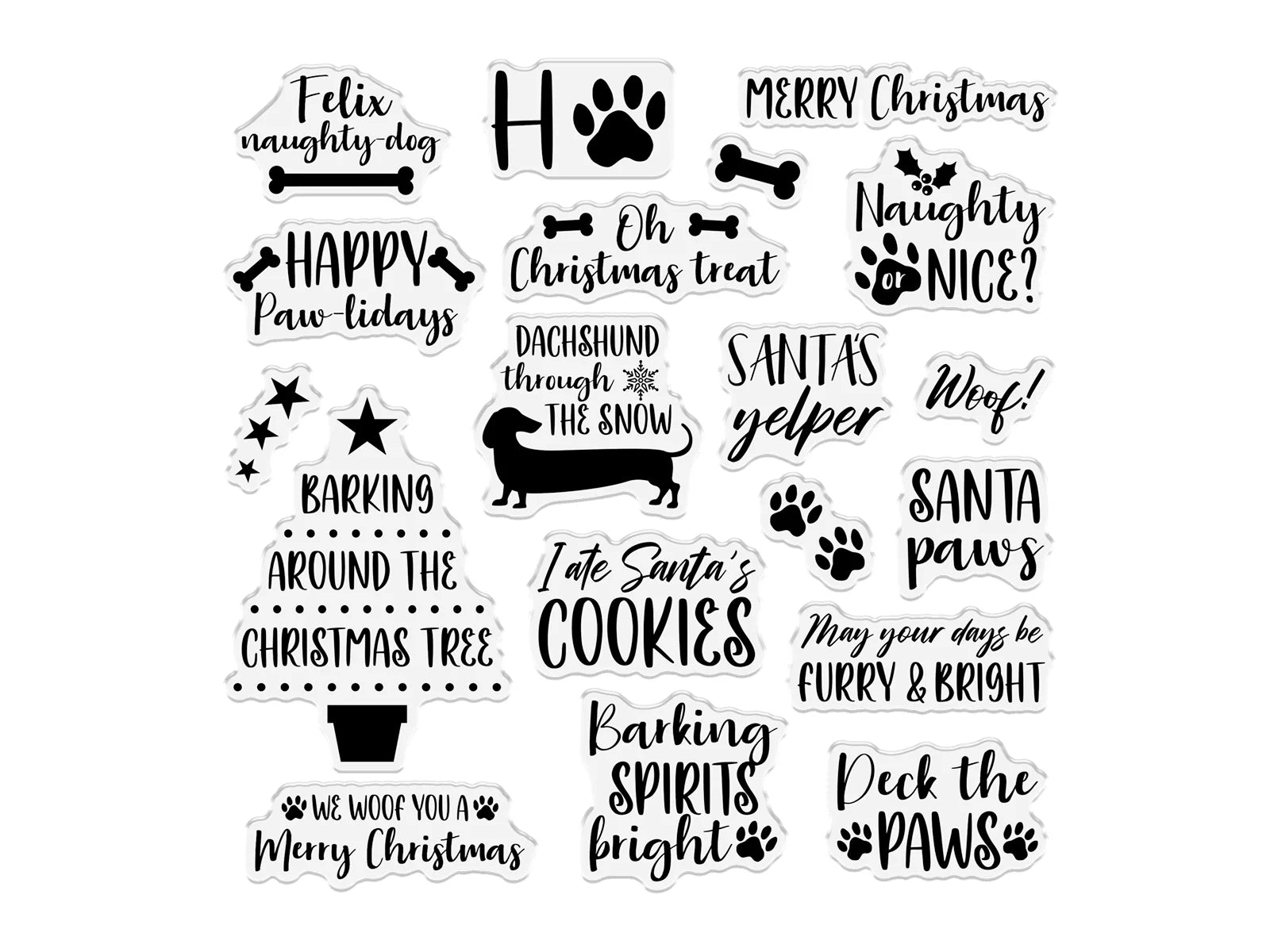 Crafter's Companion Santa Paws Clear Acrylic Stamp - Deck the Paws
