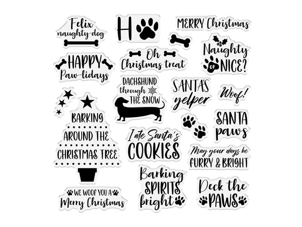 Crafter's Companion Santa Paws Clear Acrylic Stamp - Deck the Paws