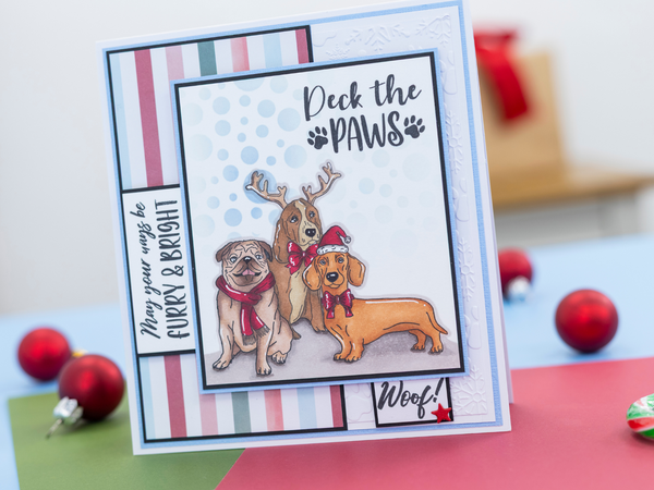 Crafter's Companion Santa Paws Clear Acrylic Stamp - Deck the Paws