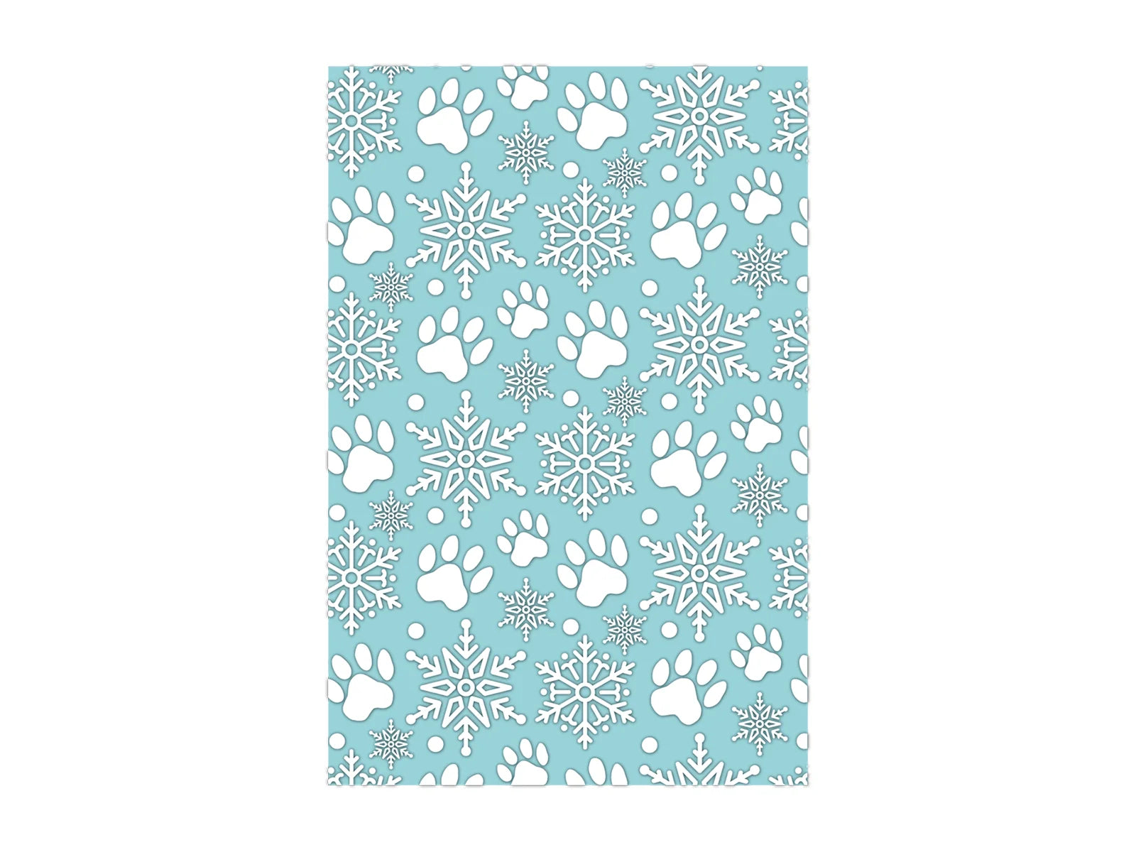 Crafter's Companion Santa Paws 4"x6" 2D Embossing Folder - Snowflakes & Paws