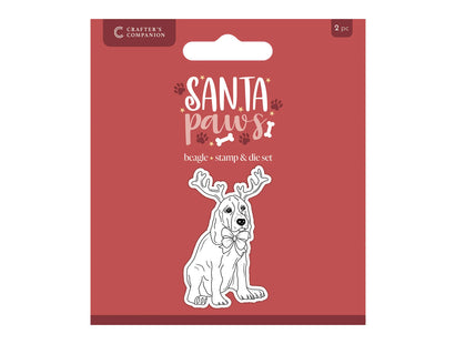 Crafter's Companion Santa Paws Stamp and Die - Beagle