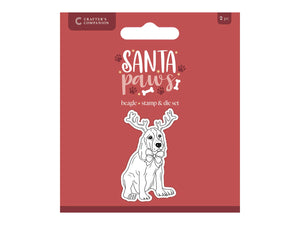 Crafter's Companion Santa Paws Stamp and Die - Beagle