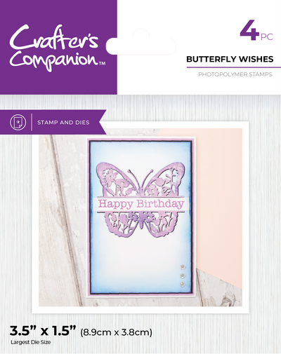 Crafter's Companion Stamp & Die - Butterfly Wishes