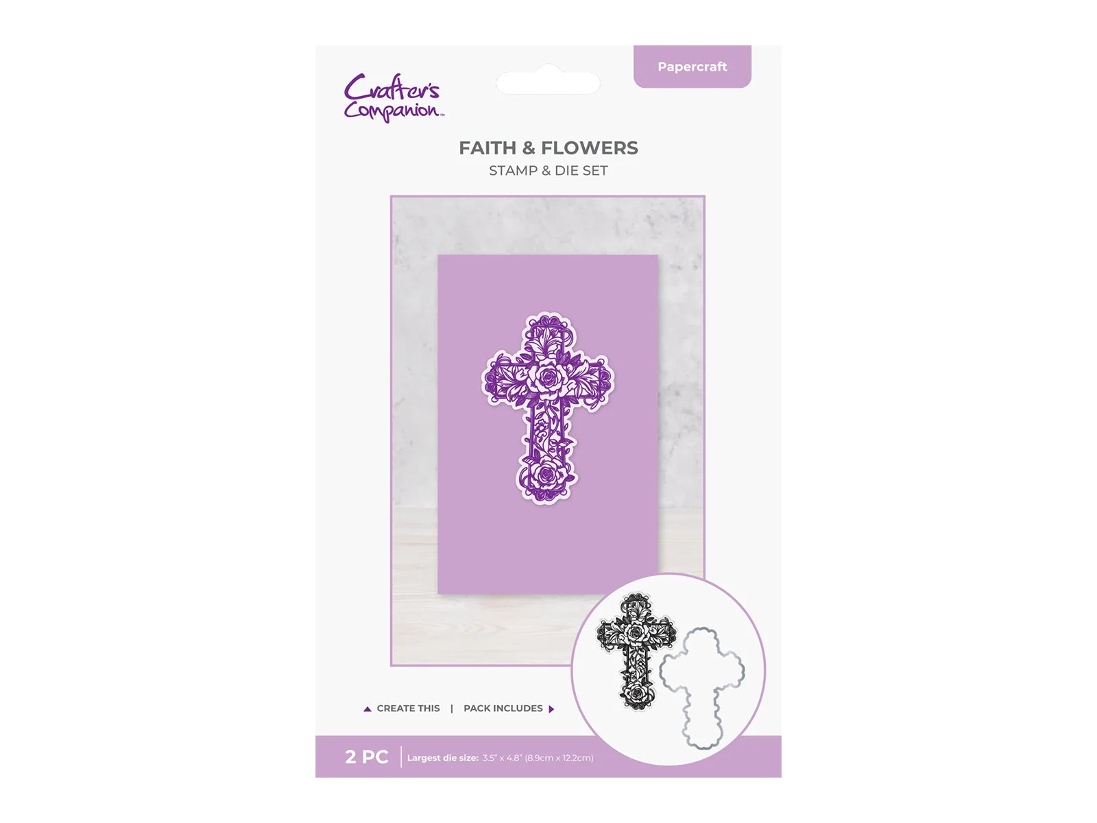 Floral Cross Stamp & Metal Die Set
