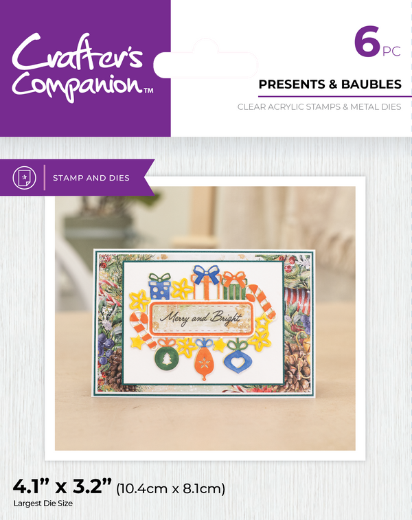 Crafter's Companion Stamp & Die - Presents & Baubles