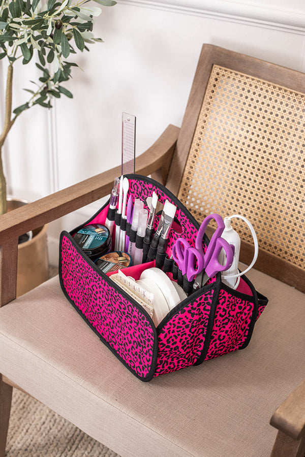 Crafter's Companion Portable Tote - Raspberry Cheetah