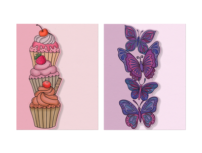 Vertical Edge Dies Cupcake & Butterflies Duo