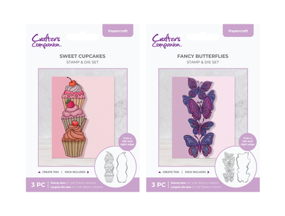 Vertical Edge Dies Cupcake & Butterflies Duo