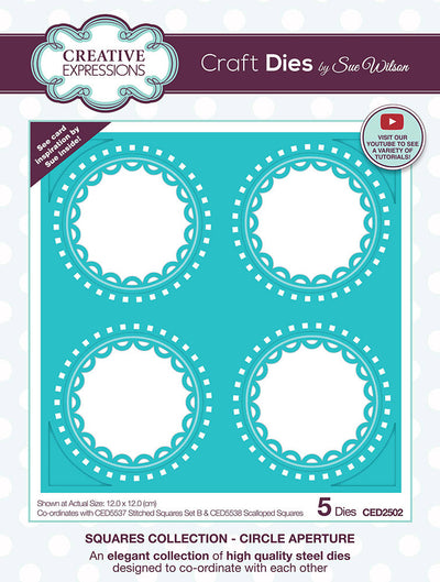 Creative Expressions Sue Wilson Squares Collection Circle Aperture Craft Die