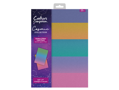 Cosmic - Collection - Ombre Glitter Card Pack - 8.5” x 11”