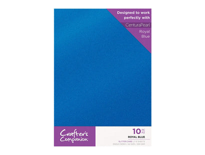 Crafters Companion - Glitter Card 10 Sheet Pack - Royal Blue