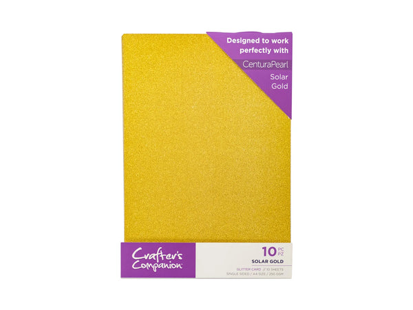 Crafter's Companion Glitter Card 10 Sheet Pack - Solar Gold