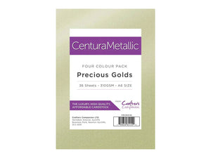 Crafter's Companion Centura Pearl Metallic Card Pack - Precious Golds (A6)