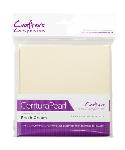 Centura Pearl Card & Envelope 8PK - 6x6 - Fresh Cream