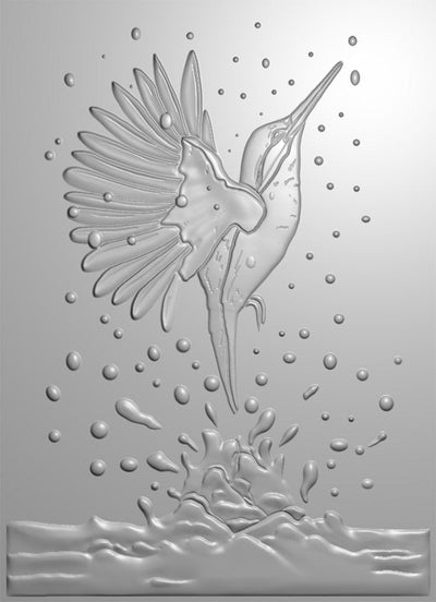 Nature's Garden - Kingfisher Collection - 5 x 7 3D Embossing Folder - Halcyon Daze