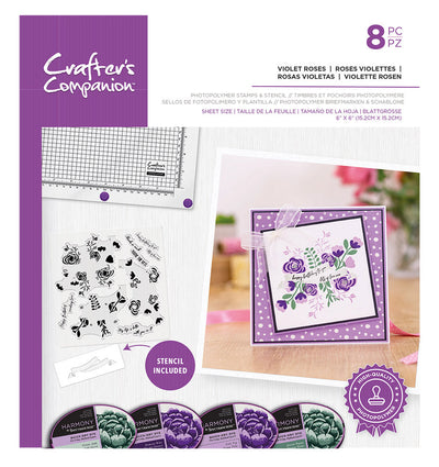 Crafter's Companion - Photopolymer Stamp - 6x6 - Violet Roses