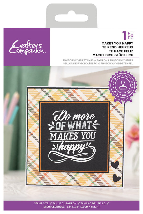 Crafter's Companion - Photopolymer Stamp - Makes you happy