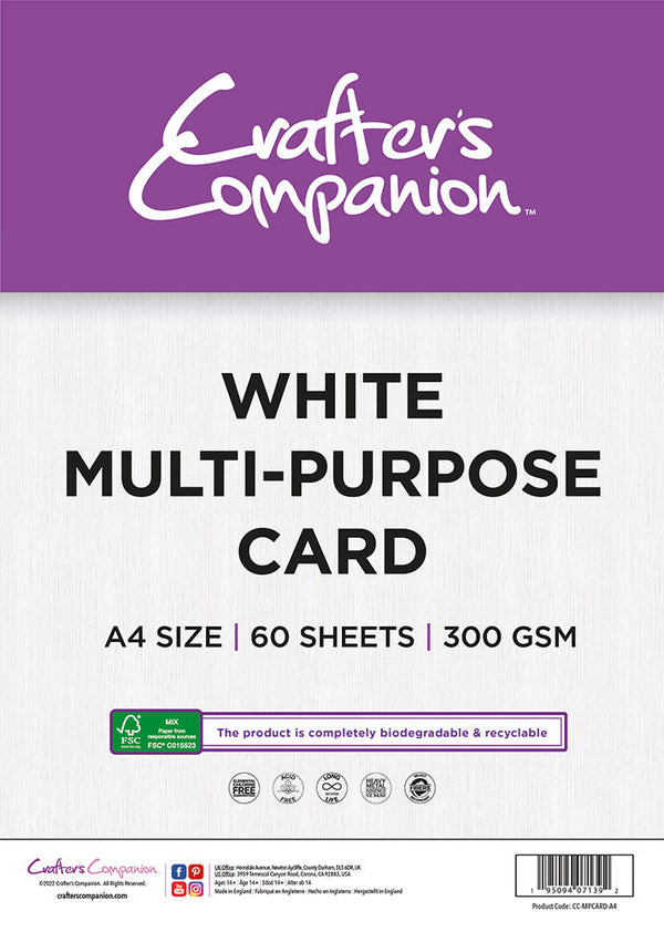 Crafters Companion - White Multi-Purpose Card-A4 (60 pack)