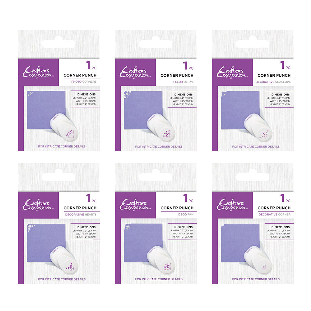 Crafter's Companion 6 Piece Corner Punch Collection