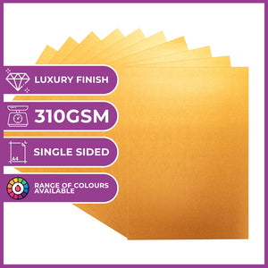 Crafter's Companion Centura Pearl Metallic A4 Single Colour 10 Sheet Pack - Rose Gold