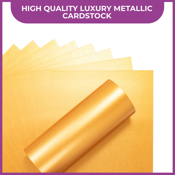 Crafter's Companion Centura Pearl Metallic A4 Single Colour 10 Sheet Pack - Rose Gold