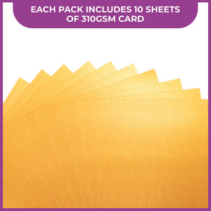 Crafter's Companion Centura Pearl Metallic A4 Single Colour 10 Sheet Pack - Rose Gold