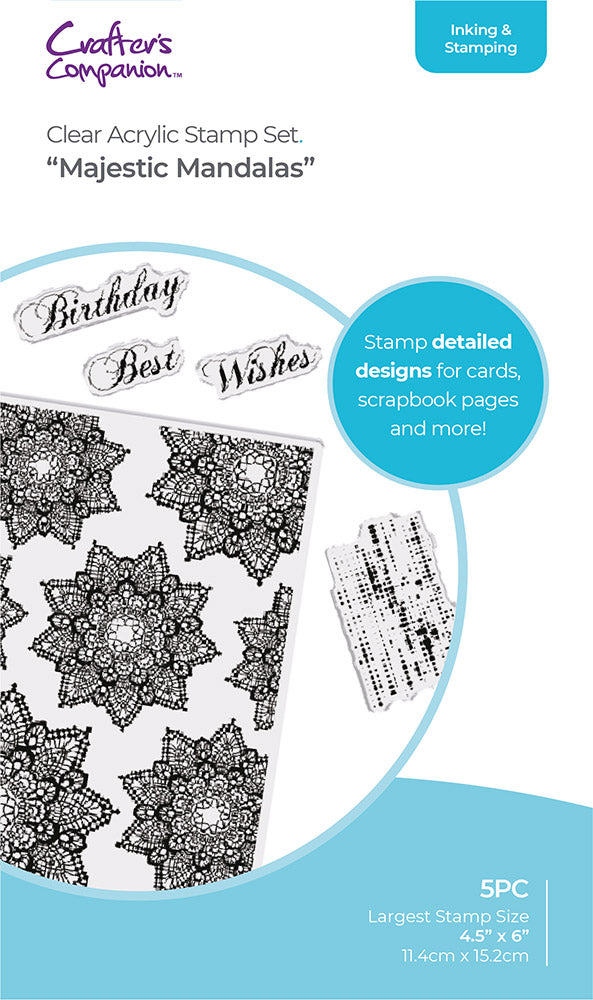 Crafter's Companion Clear Acrylic Stamp - Majestic Mandalas