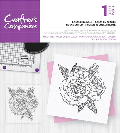 Crafter's Companion Clear Acrylic Stamp - Roses in Bloom