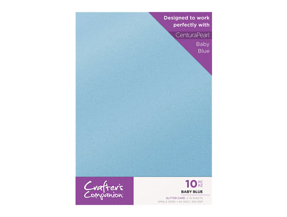 Crafter's Companion Glitter Card 10 Sheet Pack - Baby Blue