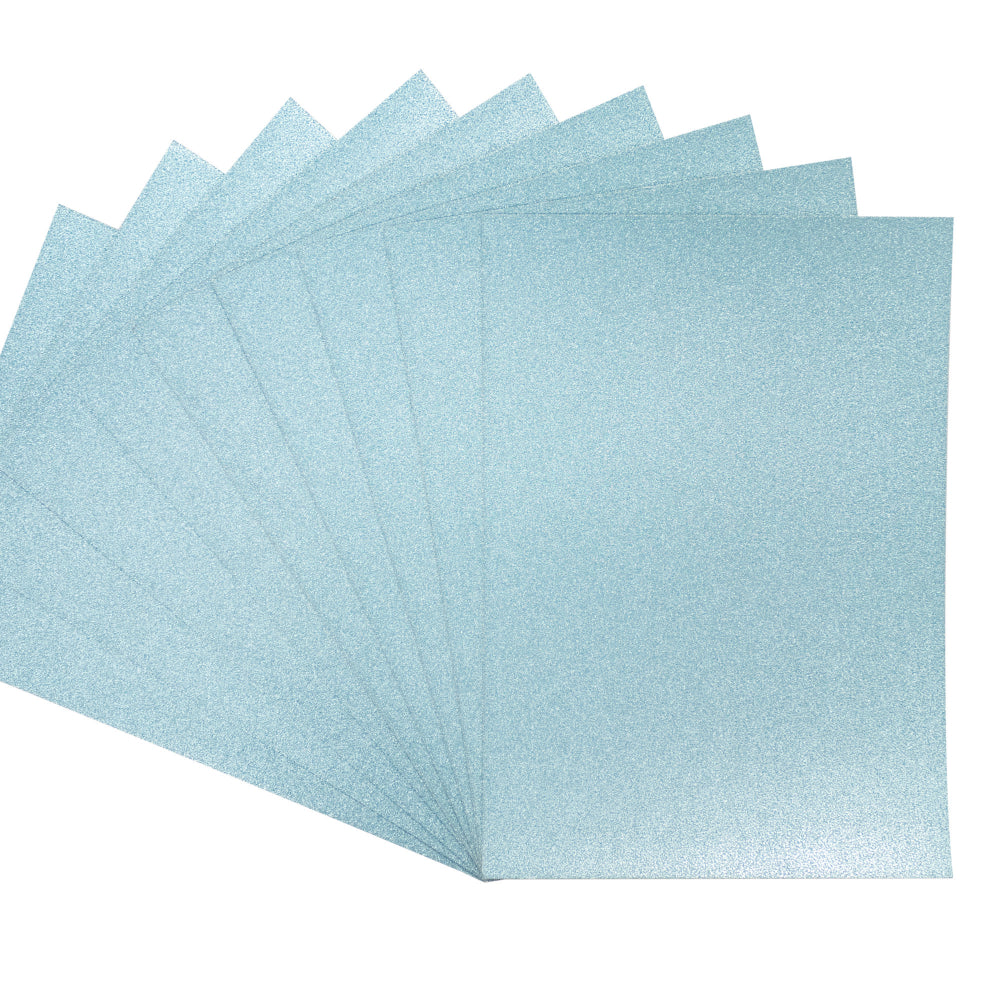 Crafter's Companion Glitter Card 10 Sheet Pack - Baby Blue