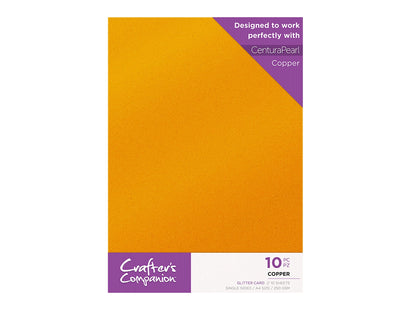 Crafter's Companion Glitter Card 10 Sheet Pack - Copper