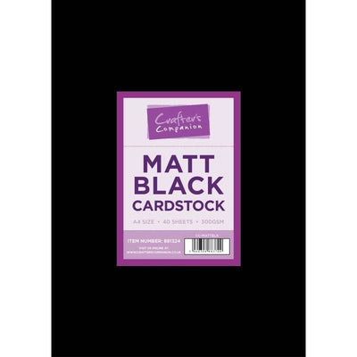 Crafters Companion Matt Black A4 Cardstock - 40 Sheets