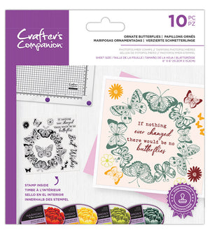 Crafter's Companion Photopolymer Stamp - Ornate Butterflies