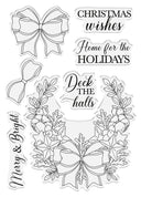 Crafters Companion Winter Floral A6 Photopolymer Stamp - Festive Bows