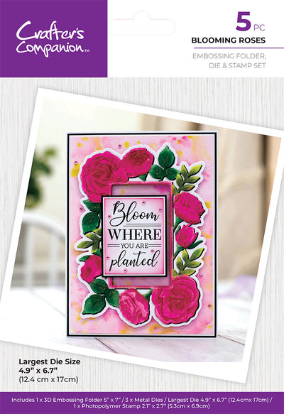 Gemini Embossed Frames Embossing Folder, Die & Stamp Set – Blooming Roses
