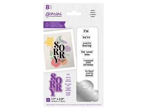 Gemini Floral Sentiment Stamp and Die - Sorry