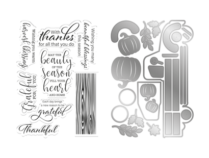 Gemini Shaped Card Base Stamp & Die - Harvest Blessings