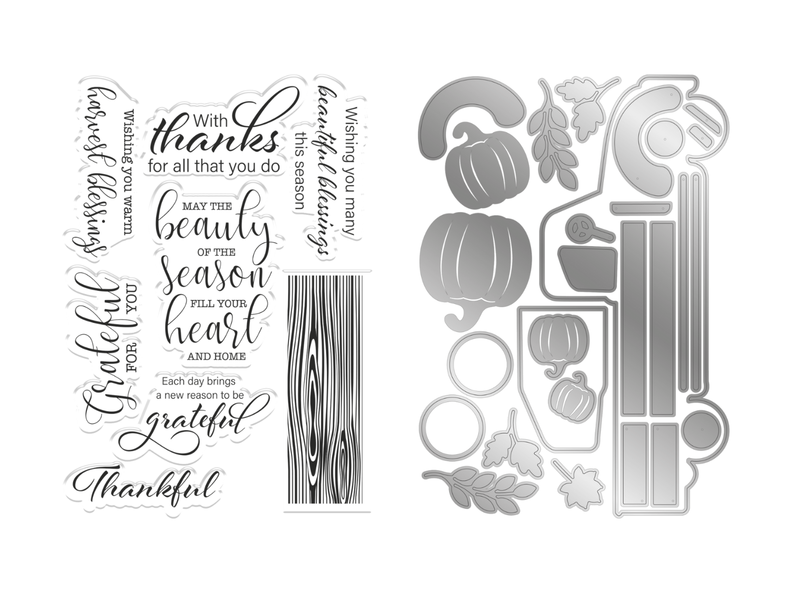 Gemini Shaped Card Base Stamp & Die - Harvest Blessings